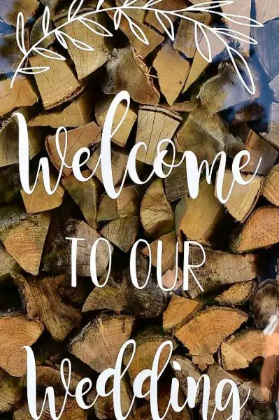 Hochzeitsdekoration, Willkommensschild