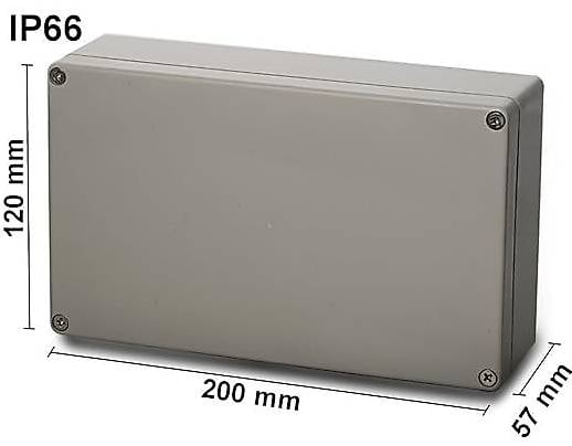 Kompaktes Gehäuse 200x120x57 mm, 280 g