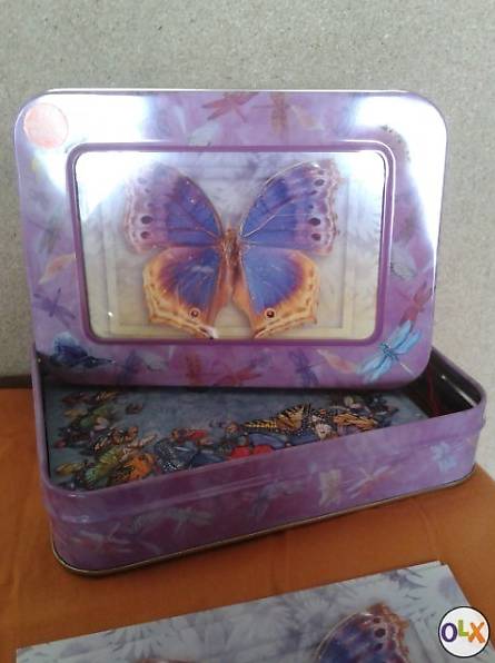 Kunstkarten in einer Zinnbox (Schmetterlinge)