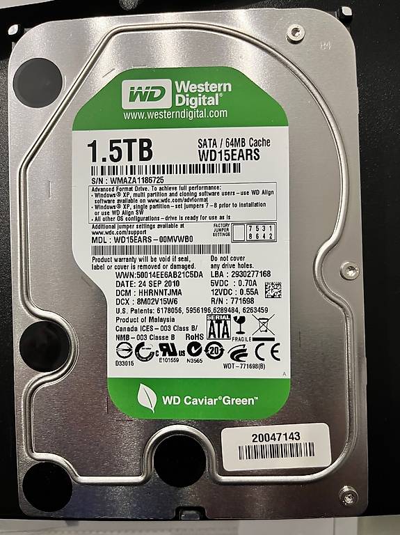 WD Harddisk Caviar Green 1.5 TB