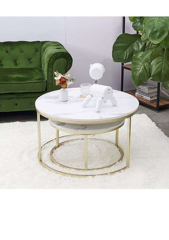 Marmor Couchtisch Gold
