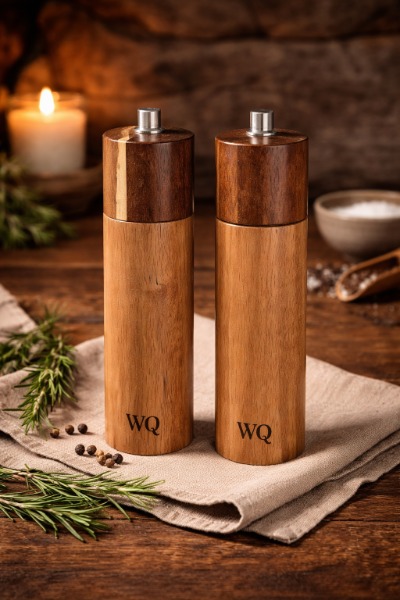 Salz- und Pfeffermühlen Set aus Eiche und Ahorn