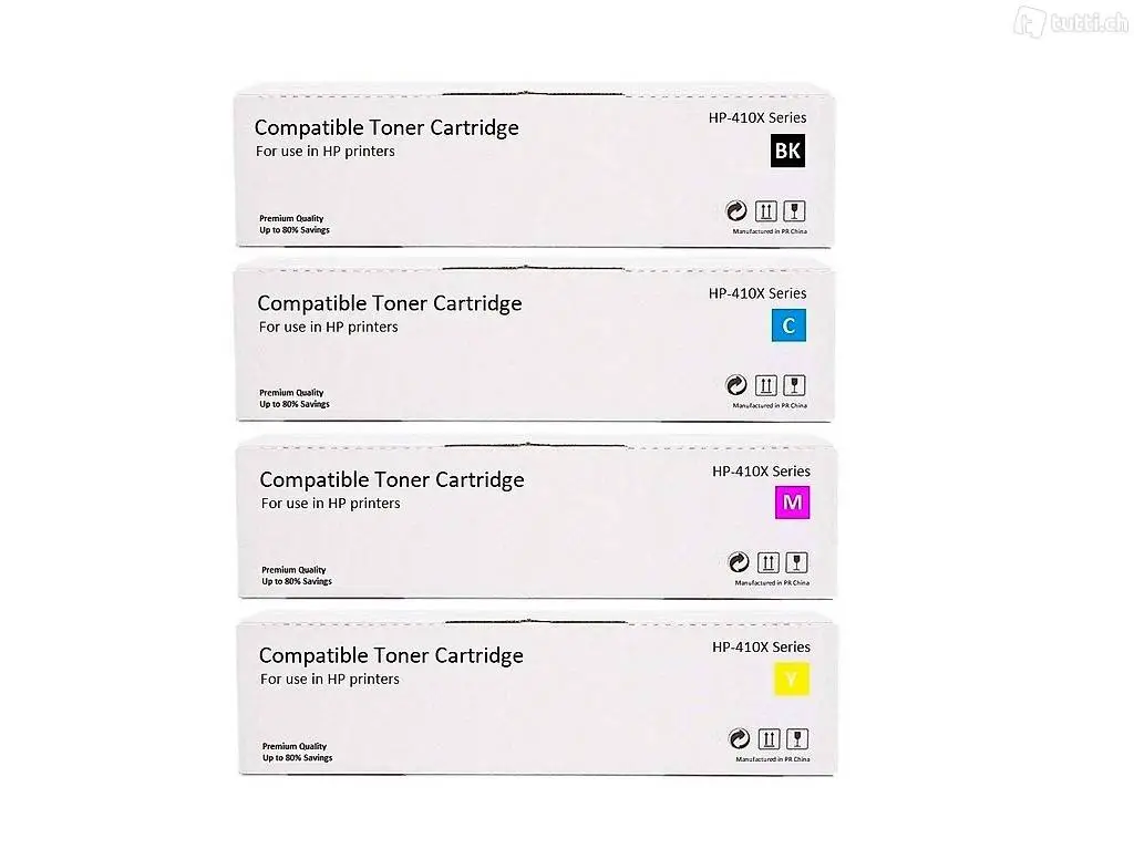  4 x Tonerpatronen komptibel für HP-410 X / HP410X