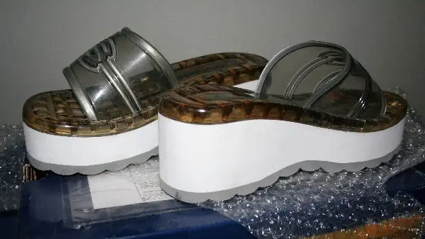 NOS 90"s Skechers Jelly Platform Slides, Gr. 36