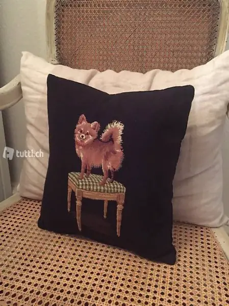 Fs home collection kissen spitz hund gobelin schwarz