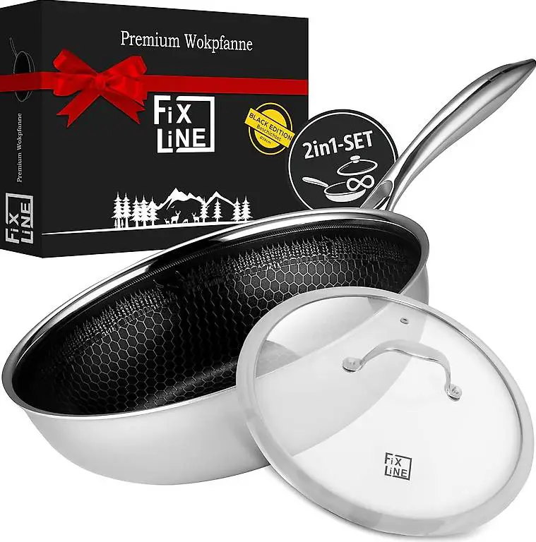 FIXLINE® 2-teiliges Wokpfannen-Set 28? cm? Black Forest Desi