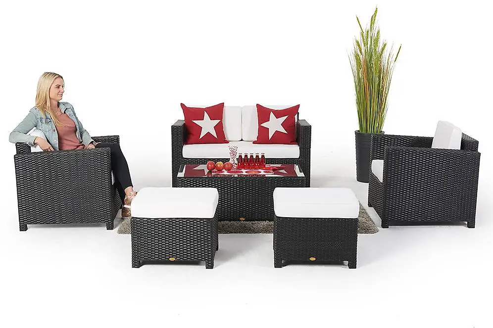 Rattan Lounge mit Gratis Zubehör