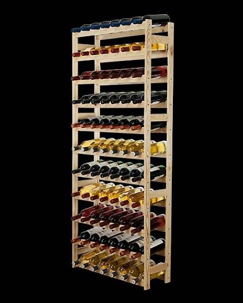 Weinregal für 77 Flaschen natur