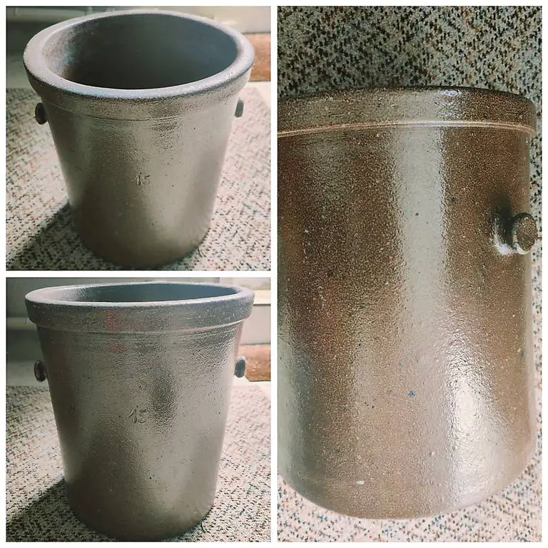 Topf Steingurt mit 2 Seiten Henkeln gross / Deko