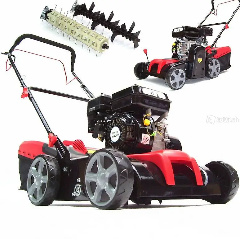  2in1 Benzin Vertikutierer 5,2 PS Rasenlüfter Lüfter Fräse