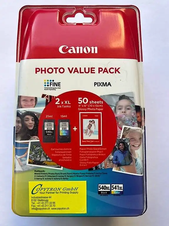 Canon PG-540XL + CL-541XL Patronen + 50 Blatt Fotopapier