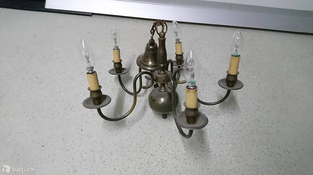 Messing Kronleuchter Decken Lampe Rarität