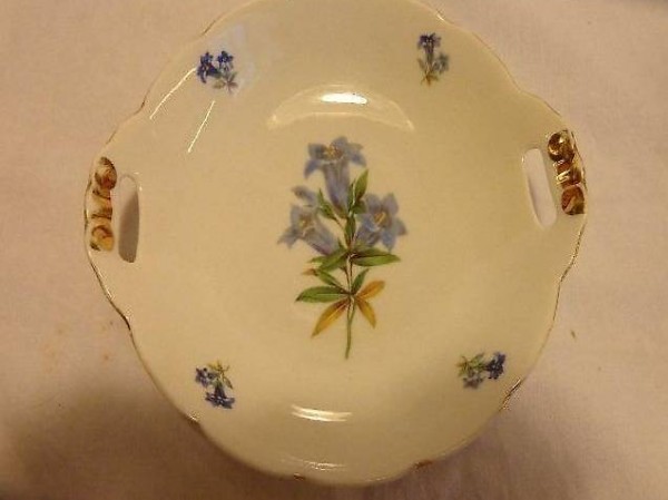 SCHALE, HANDBEMALT, GOLDRAND, alten zeit