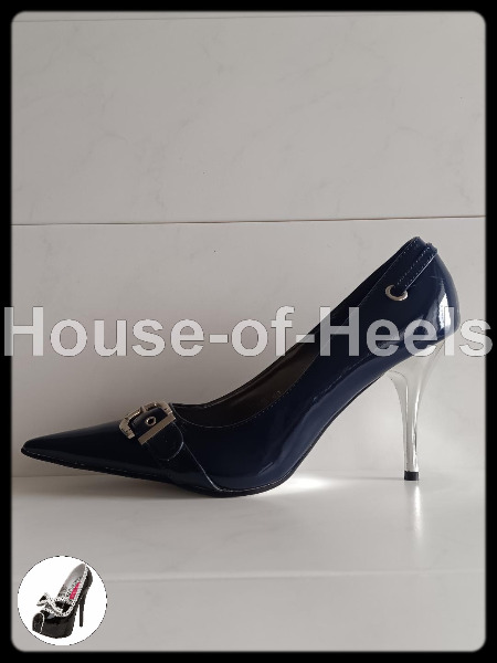 Escarpins Anesia Paris 40 talon métal 10cm cuir marine