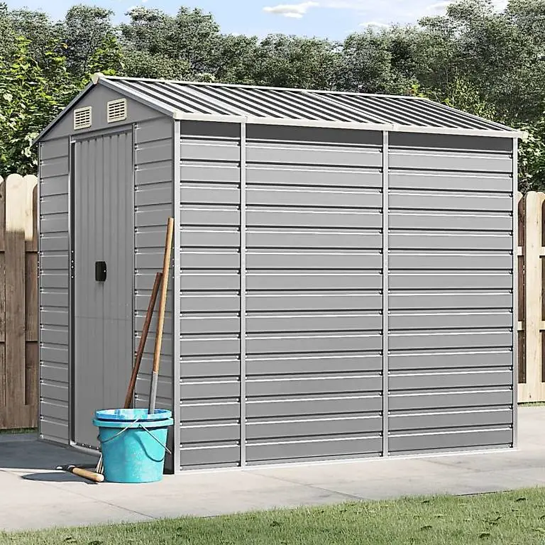 Gerätehaus Hellgrau 191x215x198 cm Verzinkter Stahl