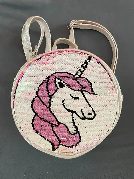 Sehr gut erhaltener cooler Einhornrucksack mit Wendepailletten