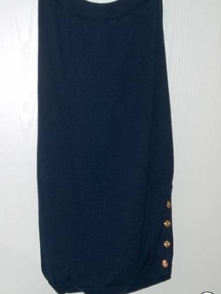 Neuw.Baumwoll-Jupe mit Goldknöpfen-marine-Gr.42