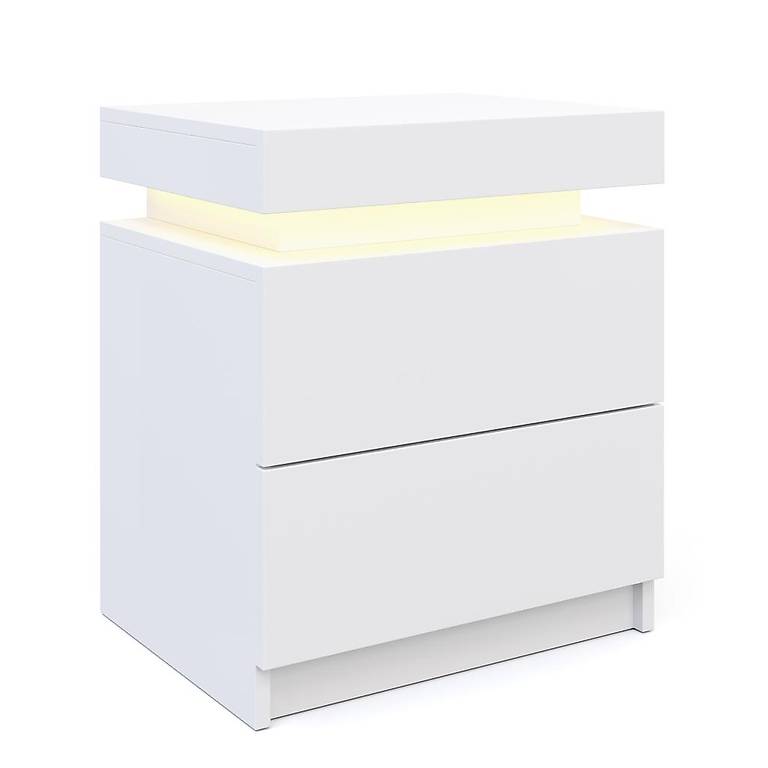 Nachttisch LED MOYA mit 2 Schubladen w