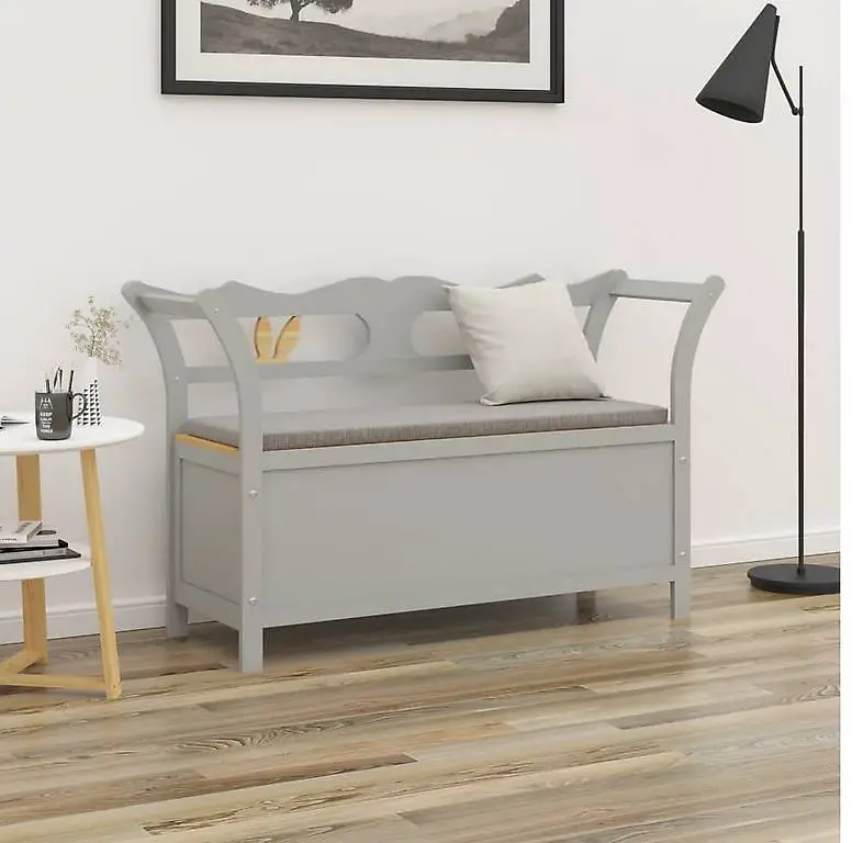 Sitzbank Grau 107x45x75,5 cm Massivholz Tanne