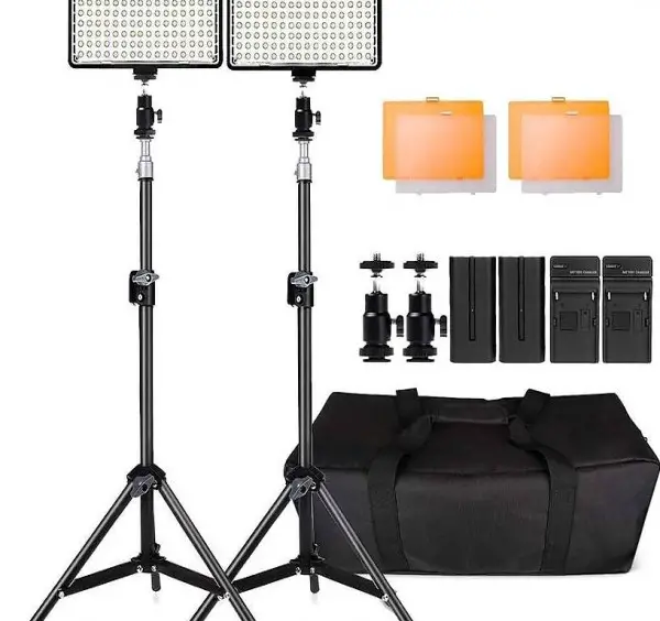  LED Video Licht, 160 Stück Dimmable LED Kamera