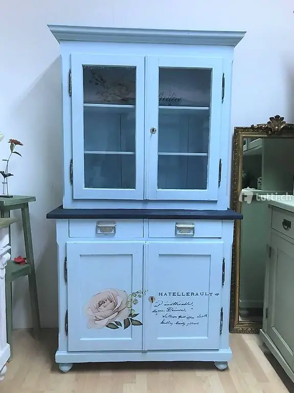 Antik Küchenbuffet Schrank Tanne shabby hellblau by börnie"s