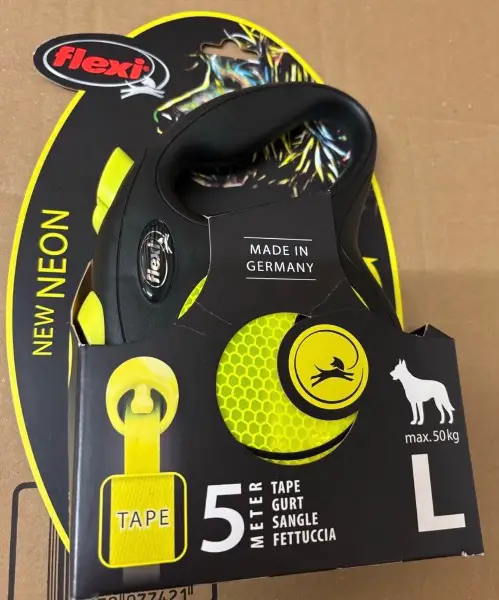 Neon Flexi Hundeleine Neu und unbenutzt