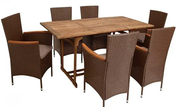  Sitzgruppe Gartengarnitur Gartemöbel Set Garnitur BRAUN