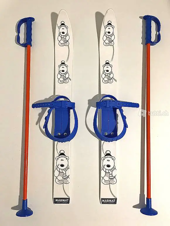  Kinder Ski Set Rutscherli Farbe weiss schwarz blau