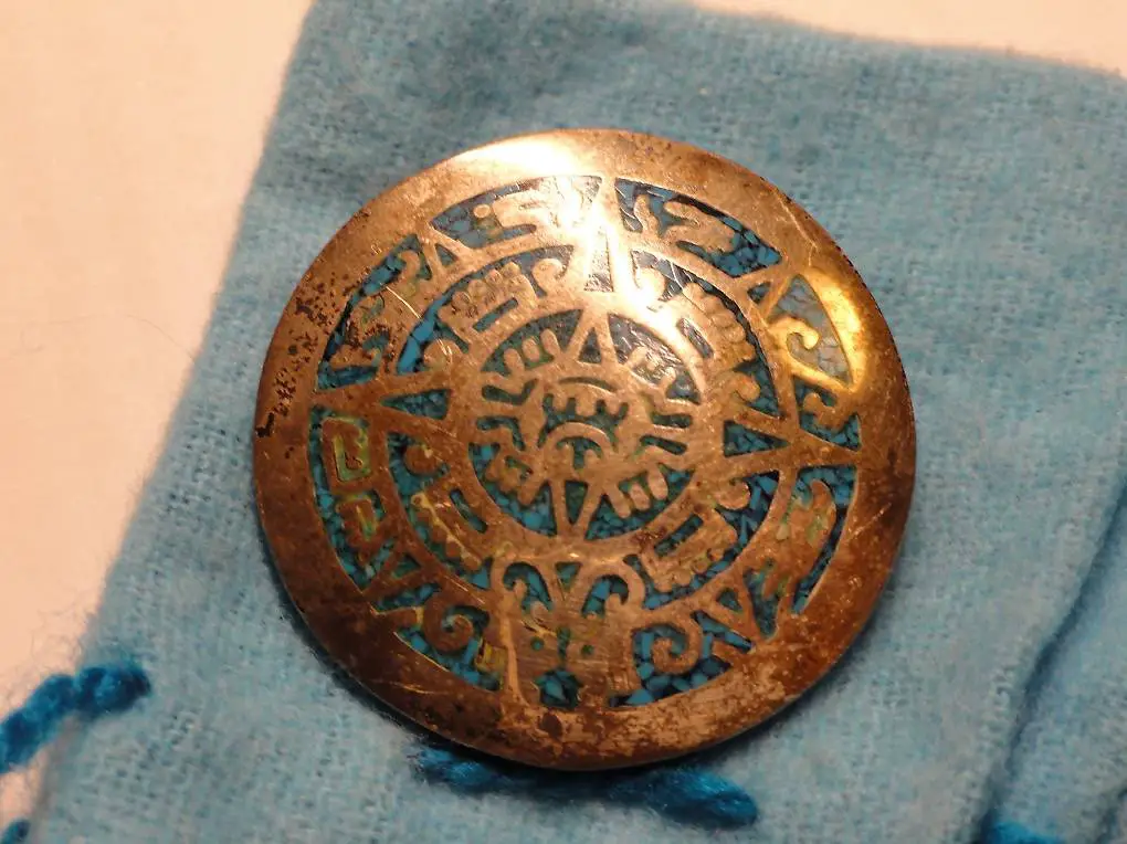 Maya-Kalender Schmuck 925er Silber, 2002, aus Mexiko, neu