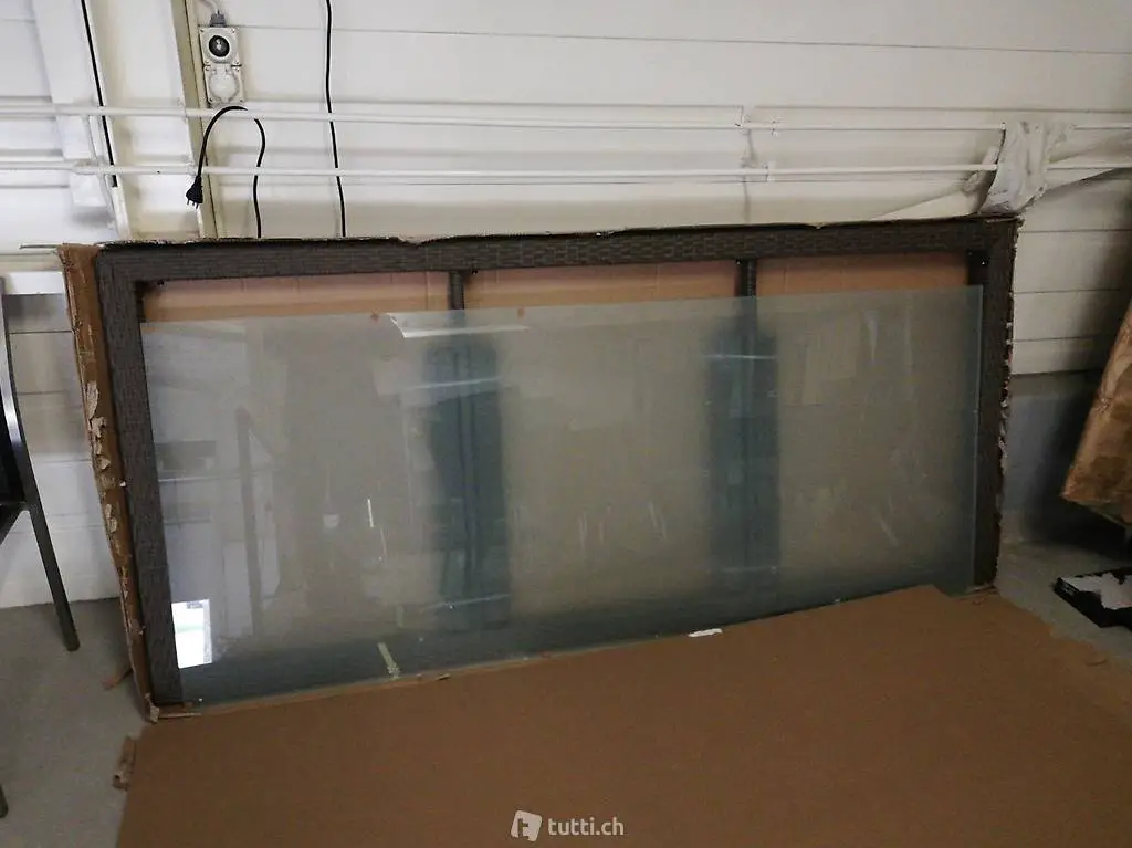  Rattantisch 220x100 mit Glas