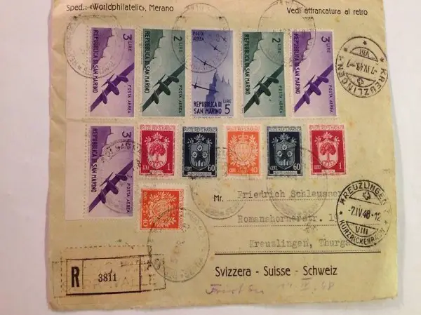 Busta rara 1948- San Marino