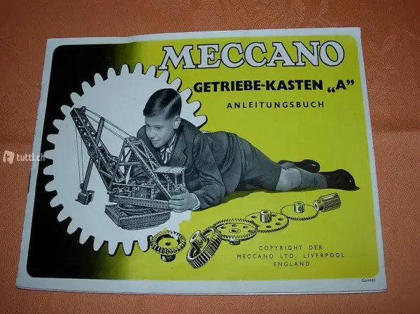  MECCANO GETRIEBE - KASTEN "A" ANLEITUNGSBUCH