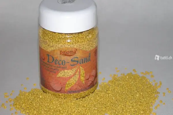5x Deko Sand in Gelb je ca. 750 gr
