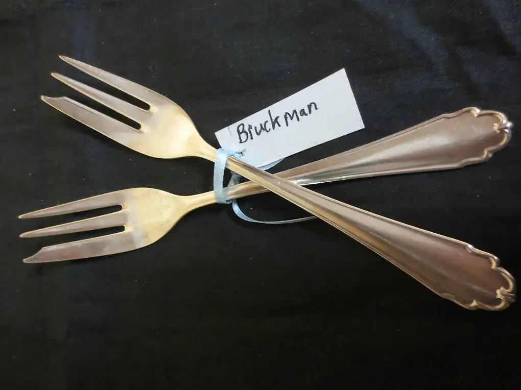 2 Stück Dessertgabeln von Bruckmann Tafelsilber