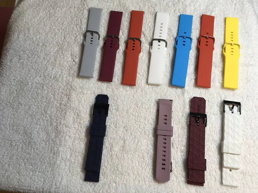 Uhrenarmband, Silikon, 22 mm, (20mm) verschiedene Farben