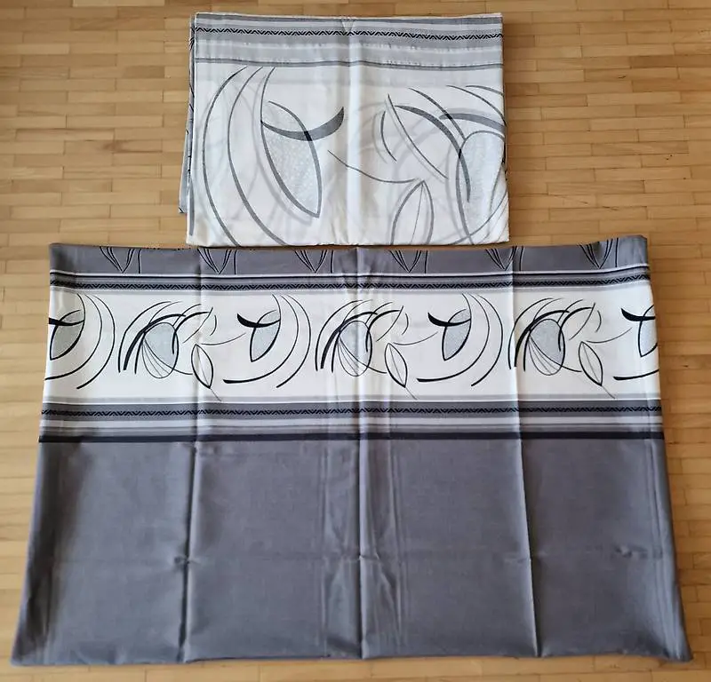 Bettwäsche Satin, grau/weiss