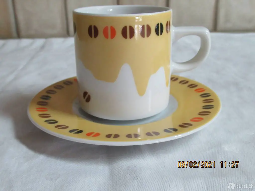 Moccatasse, Espressotasse mit Unterteller, Kaffeetasse