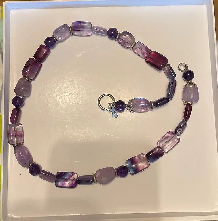 Naturstein Kette Amethyst- 55 cm