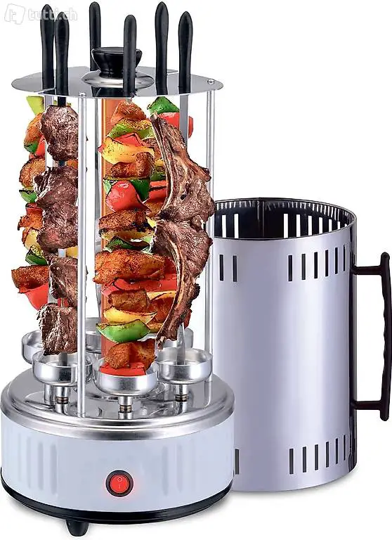 BBQ Tischgrill: Elektrischer Schaschlikgrill