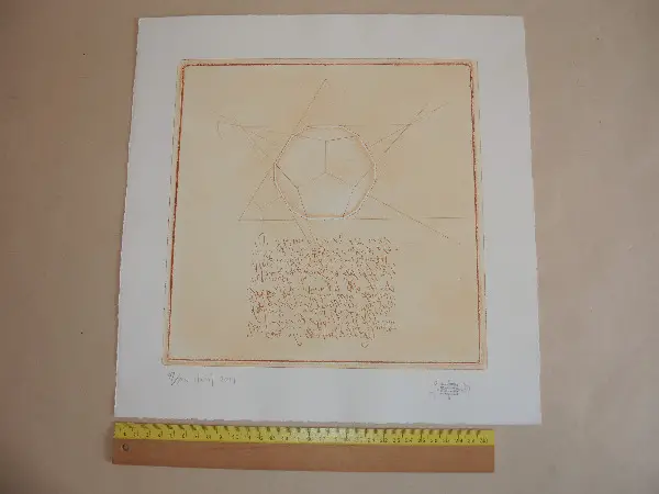 Prägedruck Herbst v Fritz Baack sig. Relief Druck Radierung