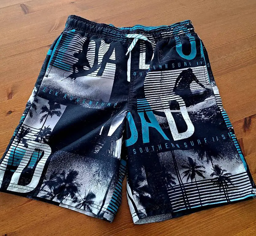 Badeshorts Badehose für Jungen mit Palmenprint Gr. 170/176