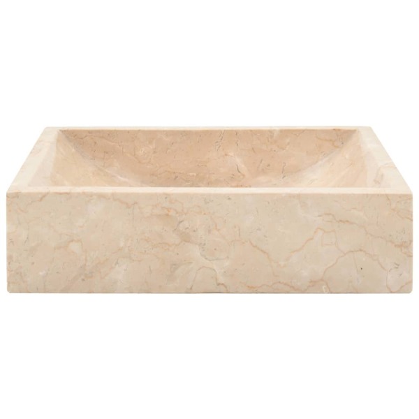  Waschbecken 45 x 30 x 12 cm Marmor Creme