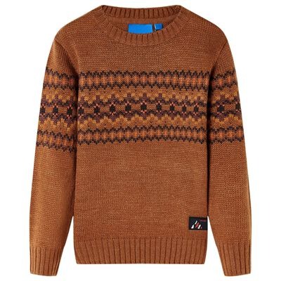 vidaXL Kinderpullover Gestrickt Cognac 92