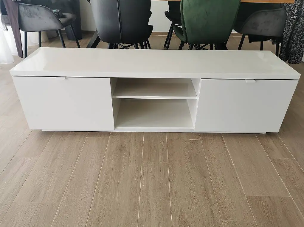 TV-Bank, Fernsehmöbel, weiss, Hochglanz