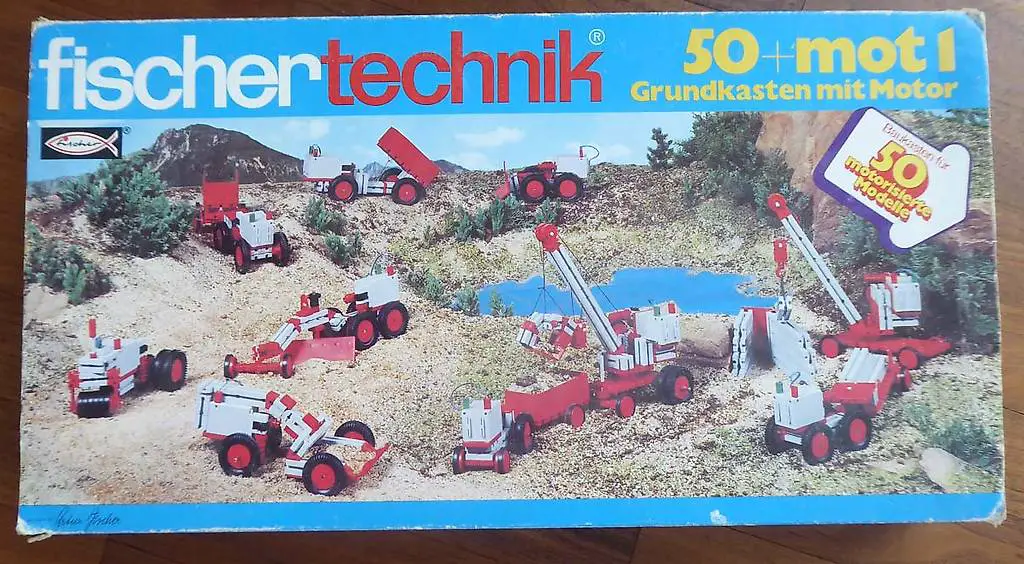 Fischertechnik 50+mot Grundkasten mit Motor mit OVP