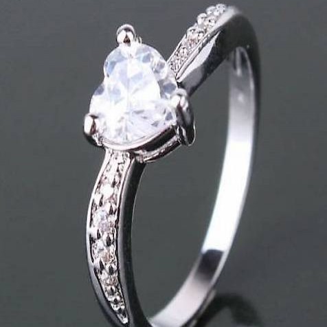 575N süsser Herz - Ring mit Zirkonia GF