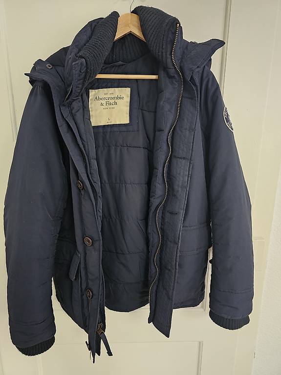 Abercrombie & Fitch Winterjacke Jacke Gr L Kapuze Fellkragen