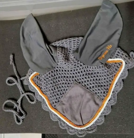 Ohrengarn Full grau/orange stretch Ohren