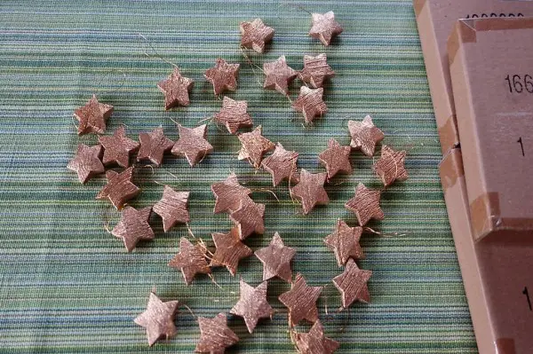 Holzsternen gold 4Schachteln à 36 stk.Deko Basteln