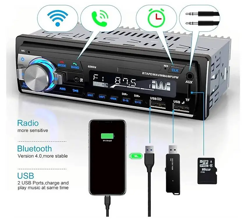 RDS Autoradio Bluetooth Freisprecheinrichtung